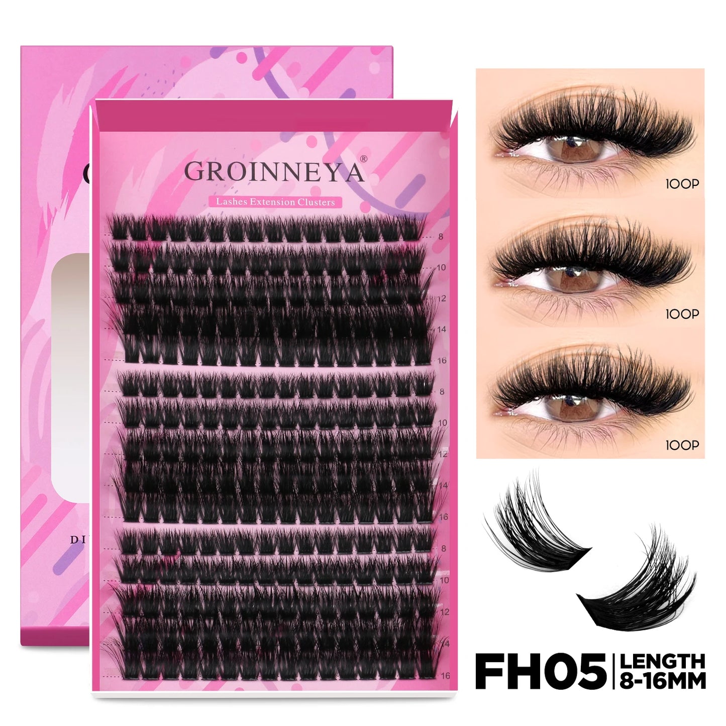 DIY Lash Extension Kit Individual Lashes Cluster Mix Eyelashes Full Set Lashes Kit with Lash Bond and Seal at Home