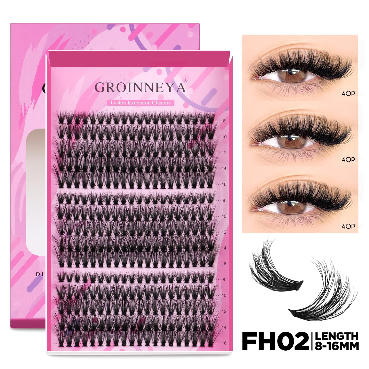 DIY Lash Extension Kit Individual Lashes Cluster Mix Eyelashes Full Set Lashes Kit with Lash Bond and Seal at Home