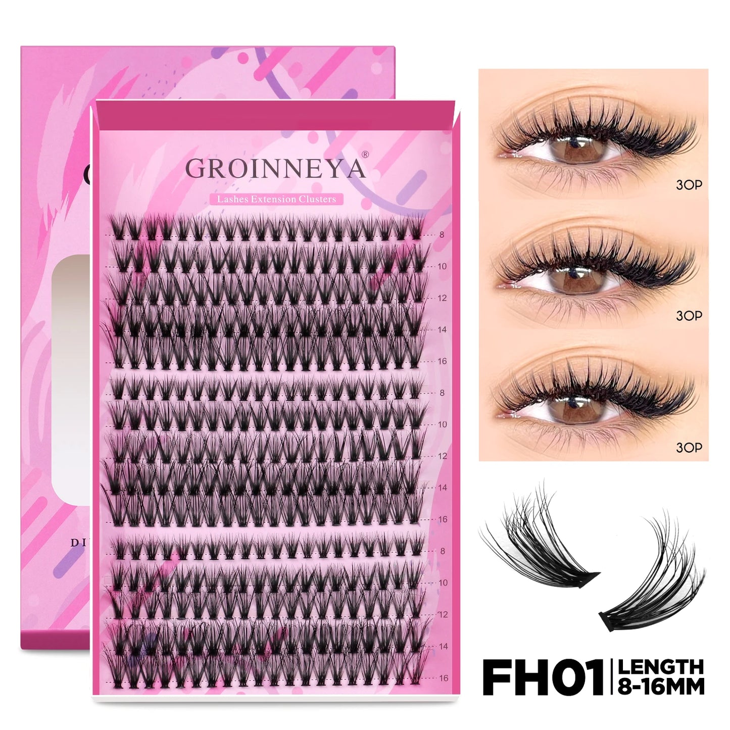 DIY Lash Extension Kit Individual Lashes Cluster Mix Eyelashes Full Set Lashes Kit with Lash Bond and Seal at Home