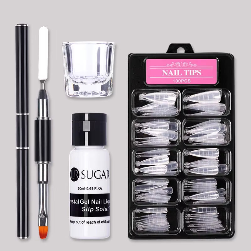 15Ml Extension Nail Gel Set Full Manicure Kit Crystal Acrylic Quick Extension Nails Building Fingertips Tools Set