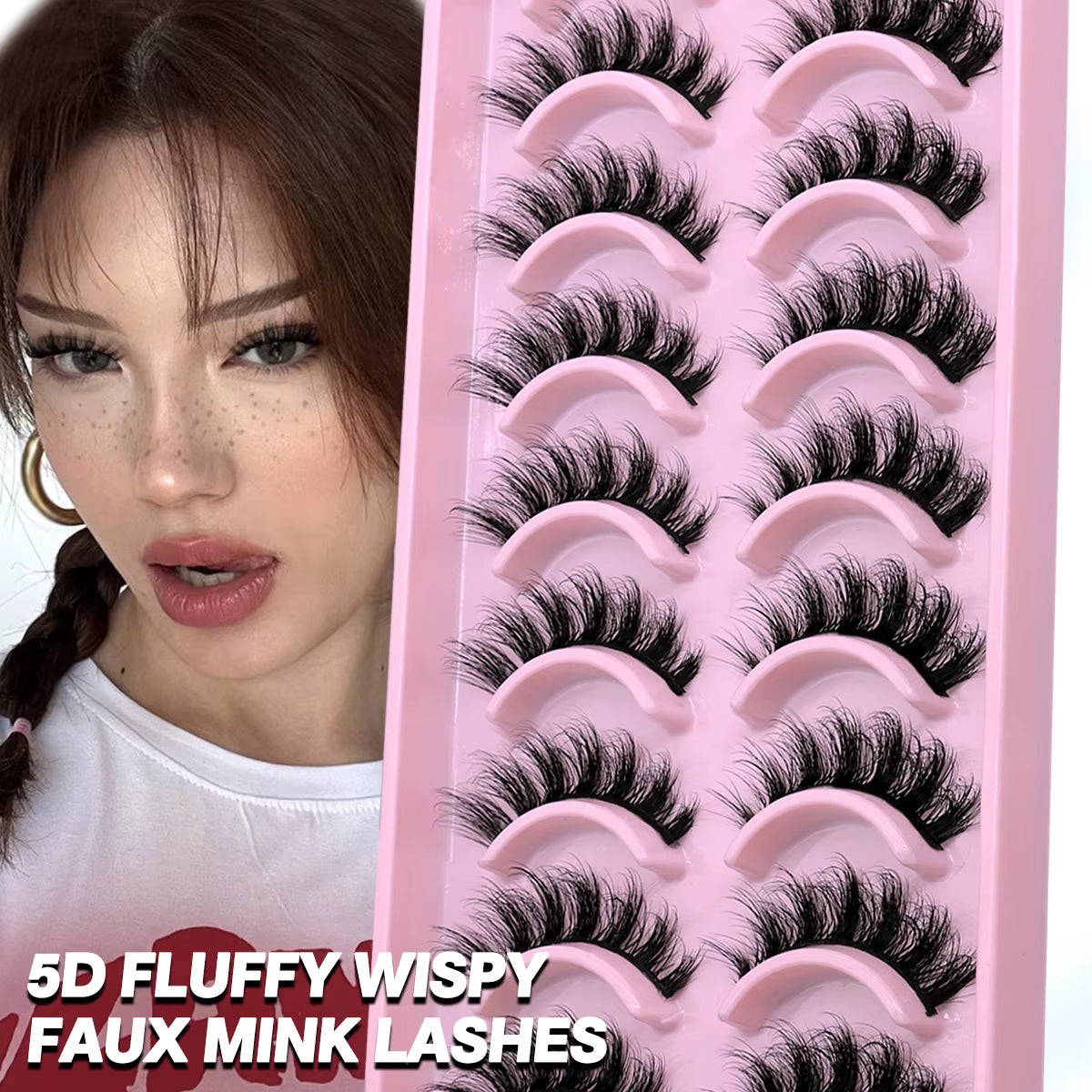 5/10 Pairs 3D Faux Mink Lashes Fluffy Soft Full Thick Wispy Natural Long False Eyelashes Curly Lashes Wholesale Lashes
