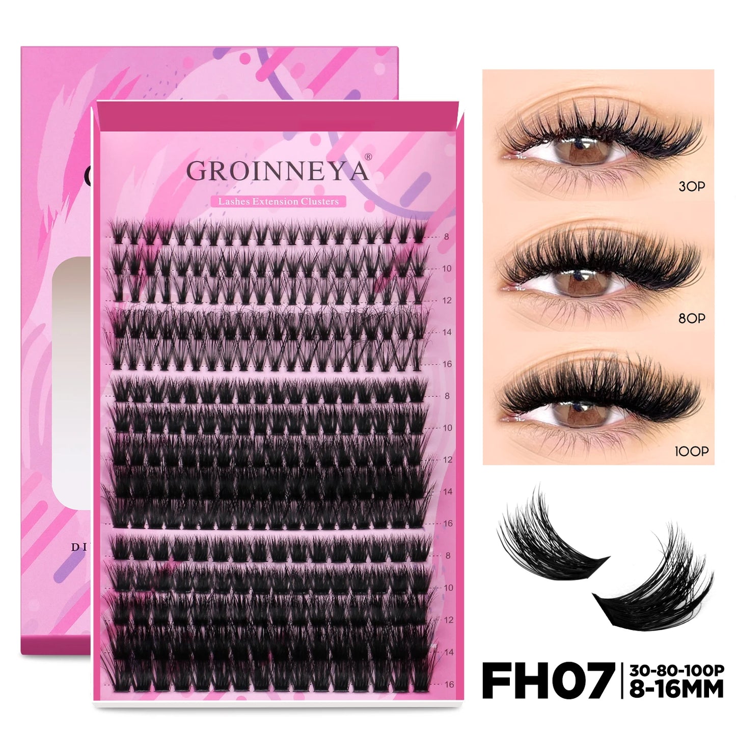 DIY Lash Extension Kit Individual Lashes Cluster Mix Eyelashes Full Set Lashes Kit with Lash Bond and Seal at Home