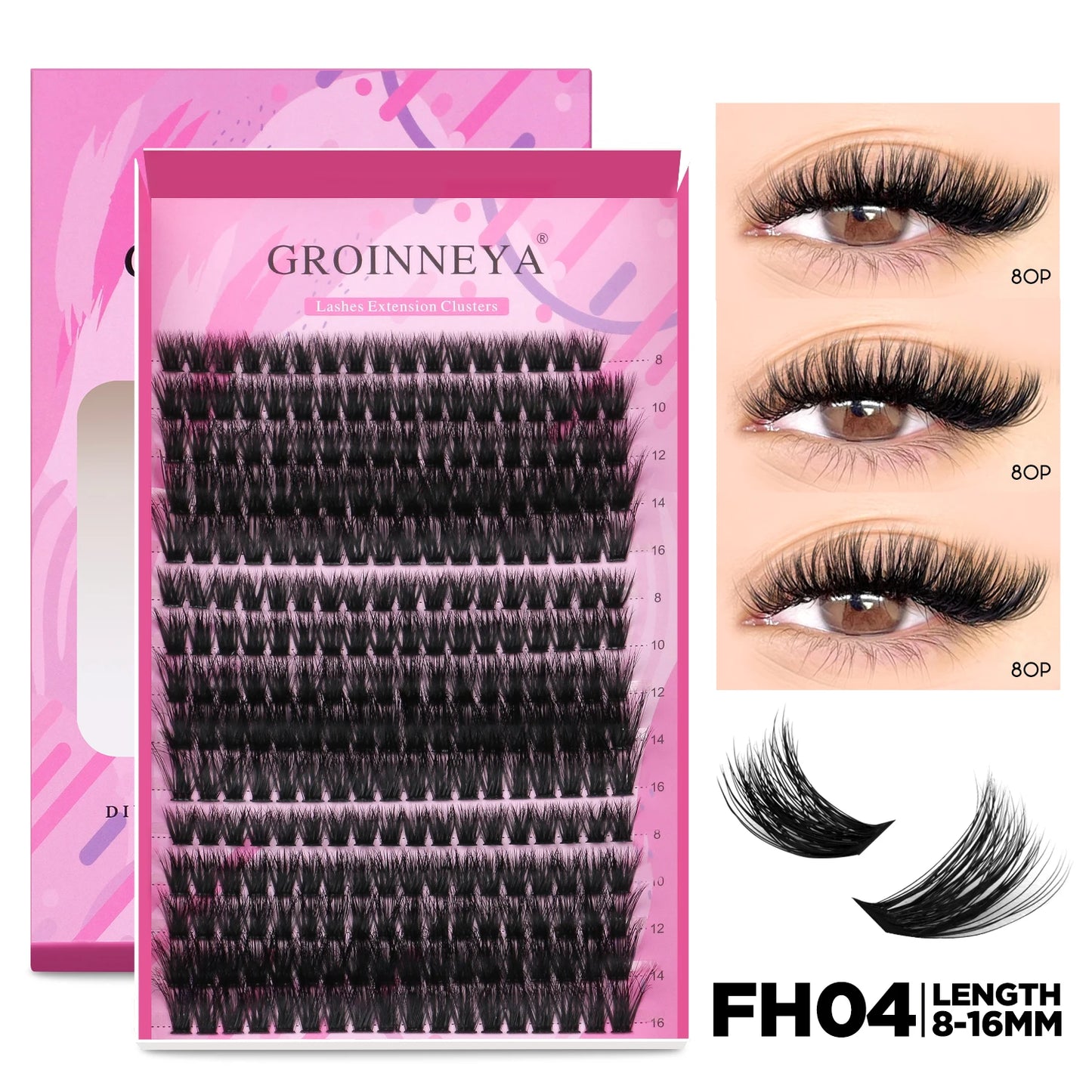 DIY Lash Extension Kit Individual Lashes Cluster Mix Eyelashes Full Set Lashes Kit with Lash Bond and Seal at Home