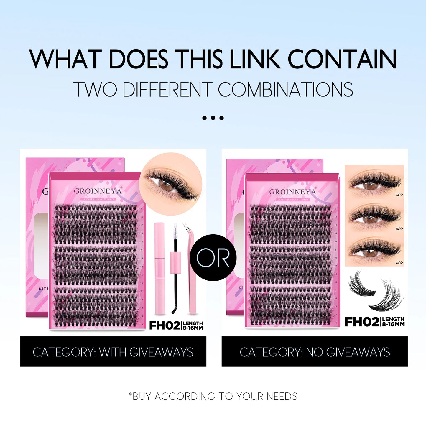 DIY Lash Extension Kit Individual Lashes Cluster Mix Eyelashes Full Set Lashes Kit with Lash Bond and Seal at Home