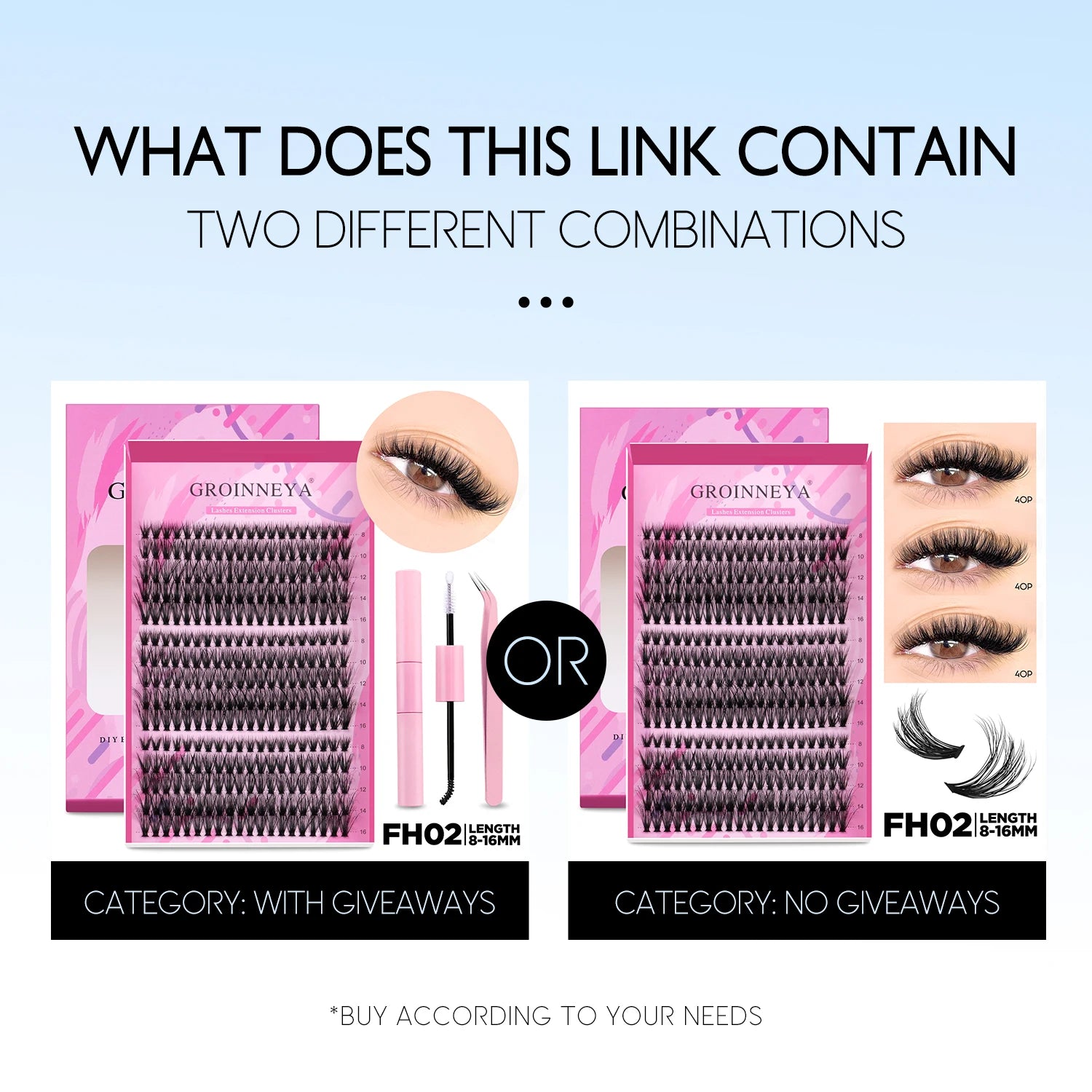 DIY Lash Extension Kit Individual Lashes Cluster Mix Eyelashes Full Set Lashes Kit with Lash Bond and Seal at Home