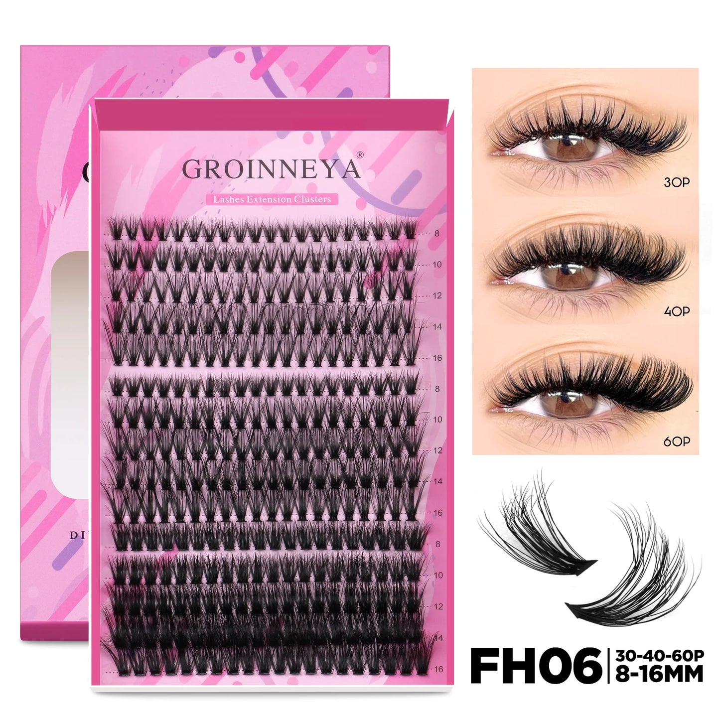 DIY Lash Extension Kit Individual Lashes Cluster Mix Eyelashes Full Set Lashes Kit with Lash Bond and Seal at Home