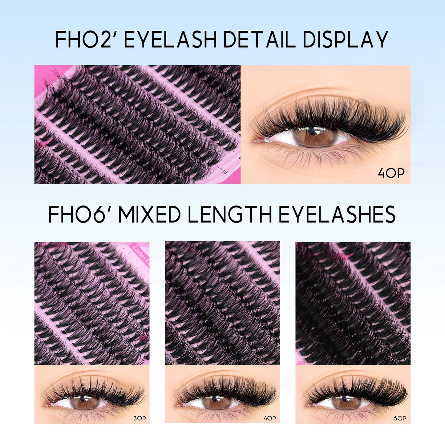 DIY Lash Extension Kit Individual Lashes Cluster Mix Eyelashes Full Set Lashes Kit with Lash Bond and Seal at Home