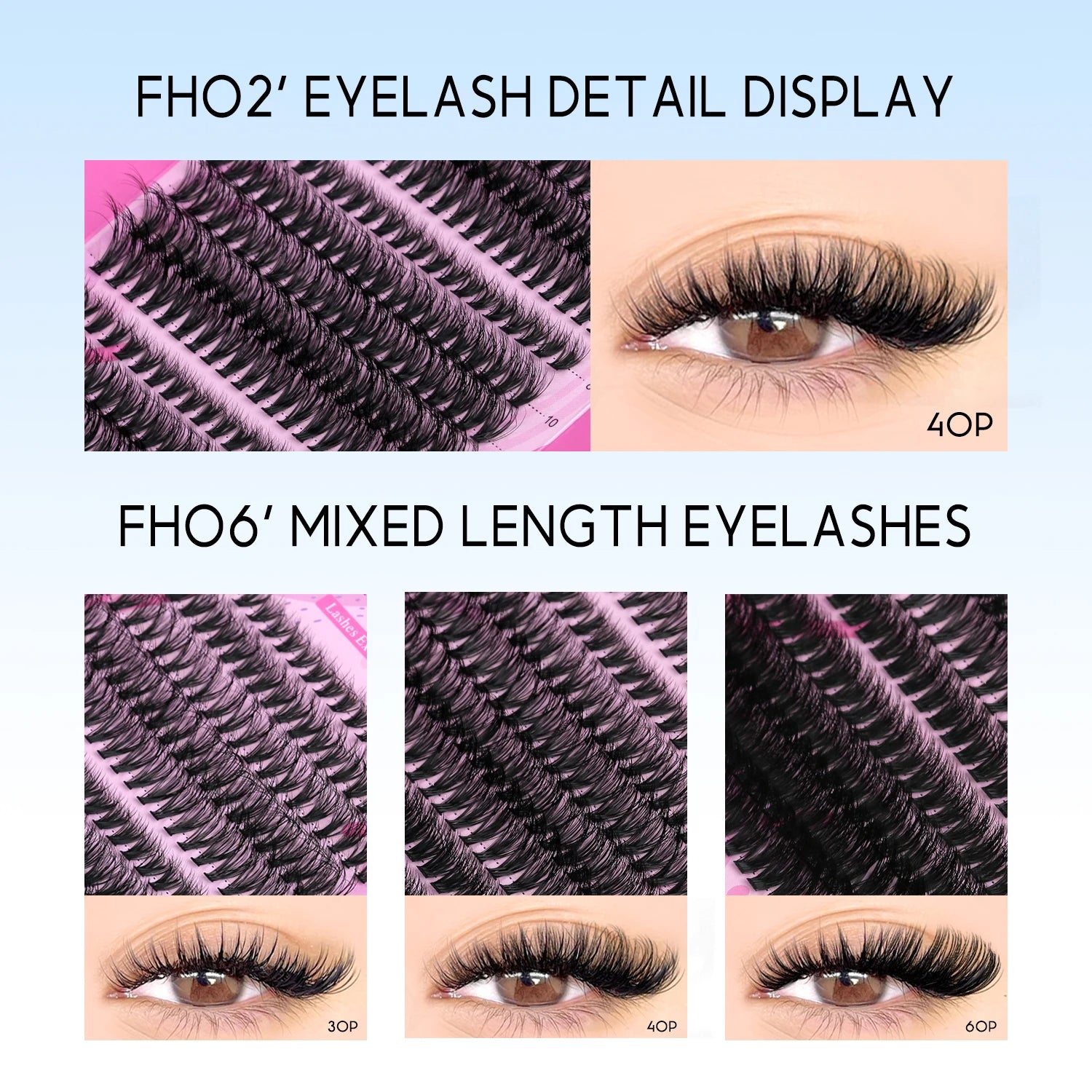 DIY Lash Extension Kit Individual Lashes Cluster Mix Eyelashes Full Set Lashes Kit with Lash Bond and Seal at Home