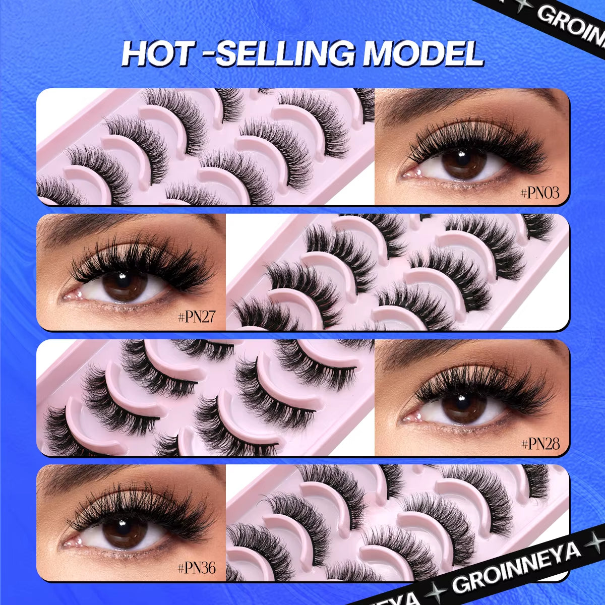 5/10 Pairs 3D Faux Mink Lashes Fluffy Soft Full Thick Wispy Natural Long False Eyelashes Curly Lashes Wholesale Lashes